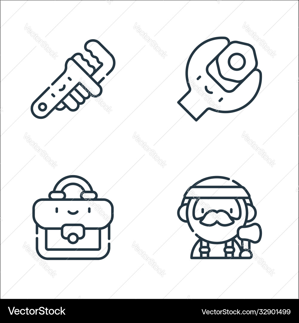 Labour day line icons linear set quality Labour day line icons linear set quality vector image