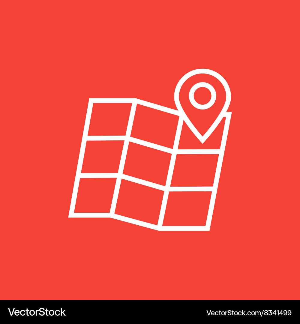 Map with pointer line icon vector image