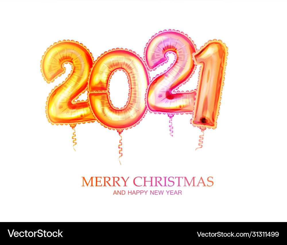 New year golden balloon metallic numbers New year golden balloon metallic numbers vector image