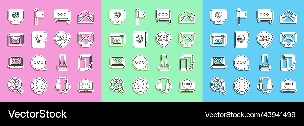 Set line chat messages notification on laptop Set line chat messages notification on laptop vector image