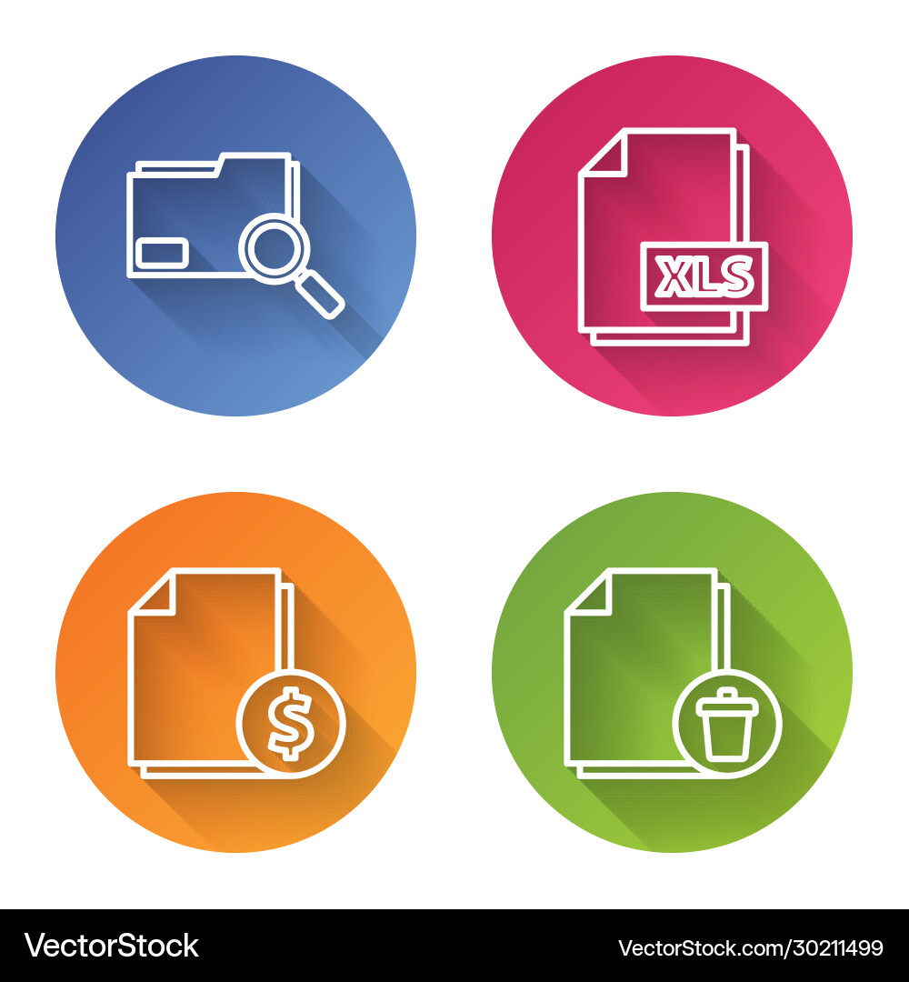 Set line search concept with folder xls file Set line search concept with folder xls file vector image