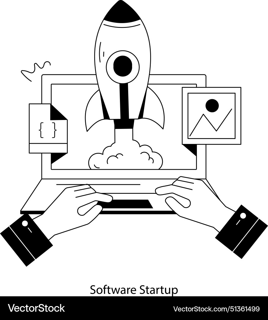 Software startup vector image