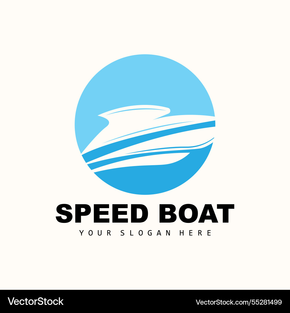 Speed boat logo fast cargo ship sailboat design Speed boat logo fast cargo ship sailboat design vector image