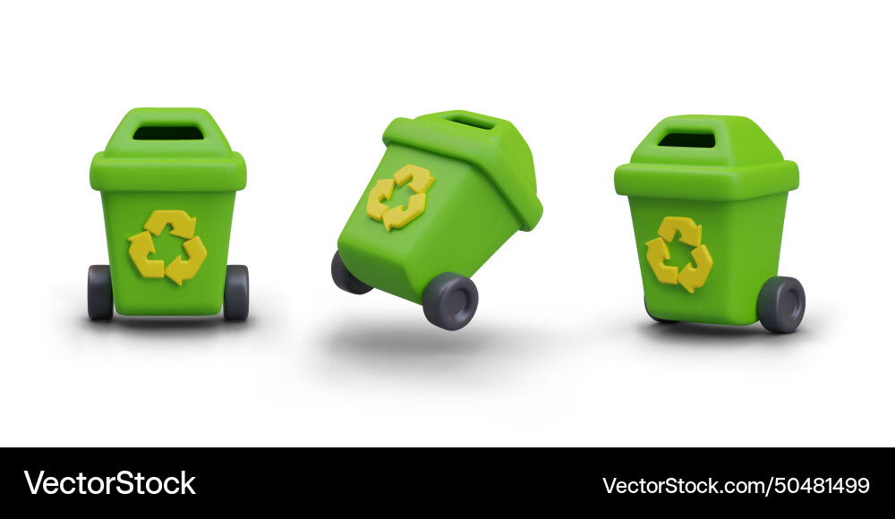 Trash can with wheels garbage container Trash can with wheels garbage container vector image