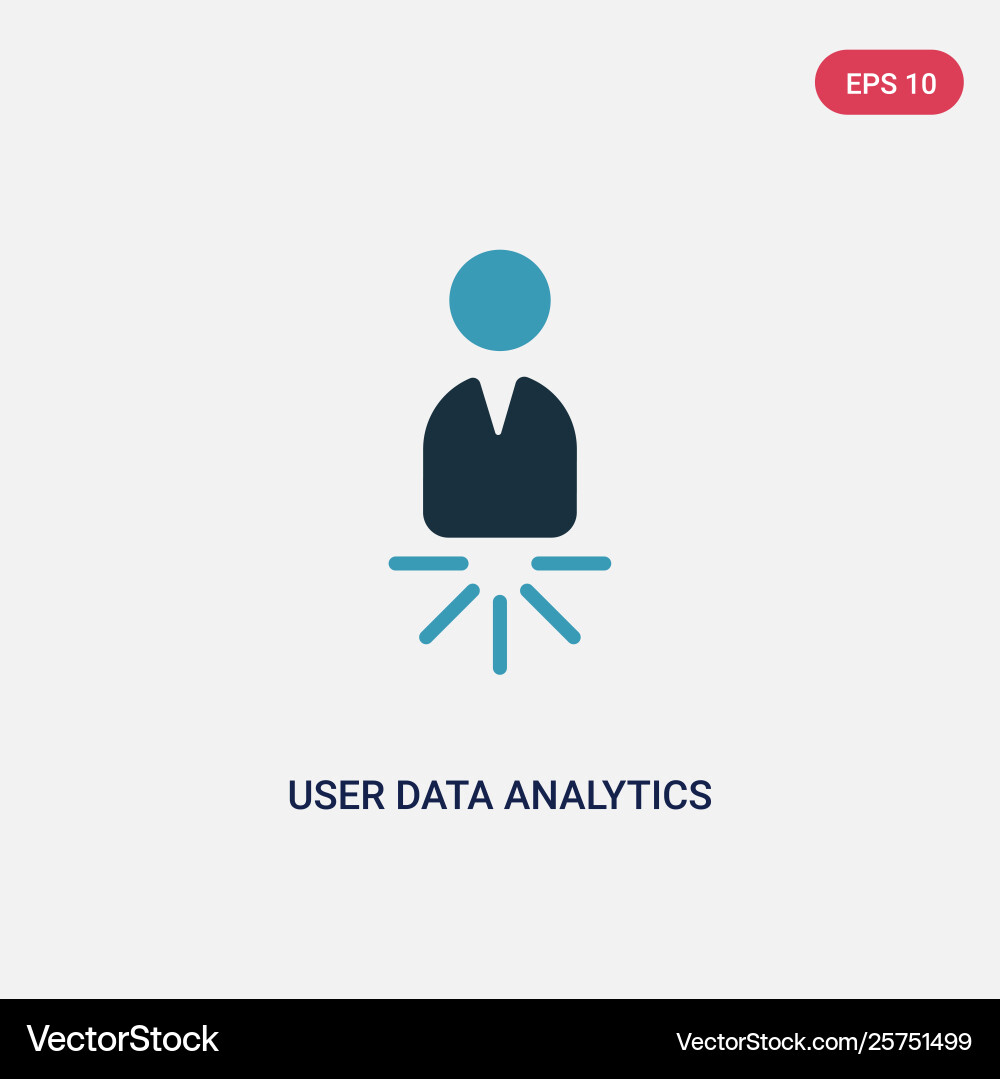 Two color user data analytics icon from Two color user data analytics icon from vector image