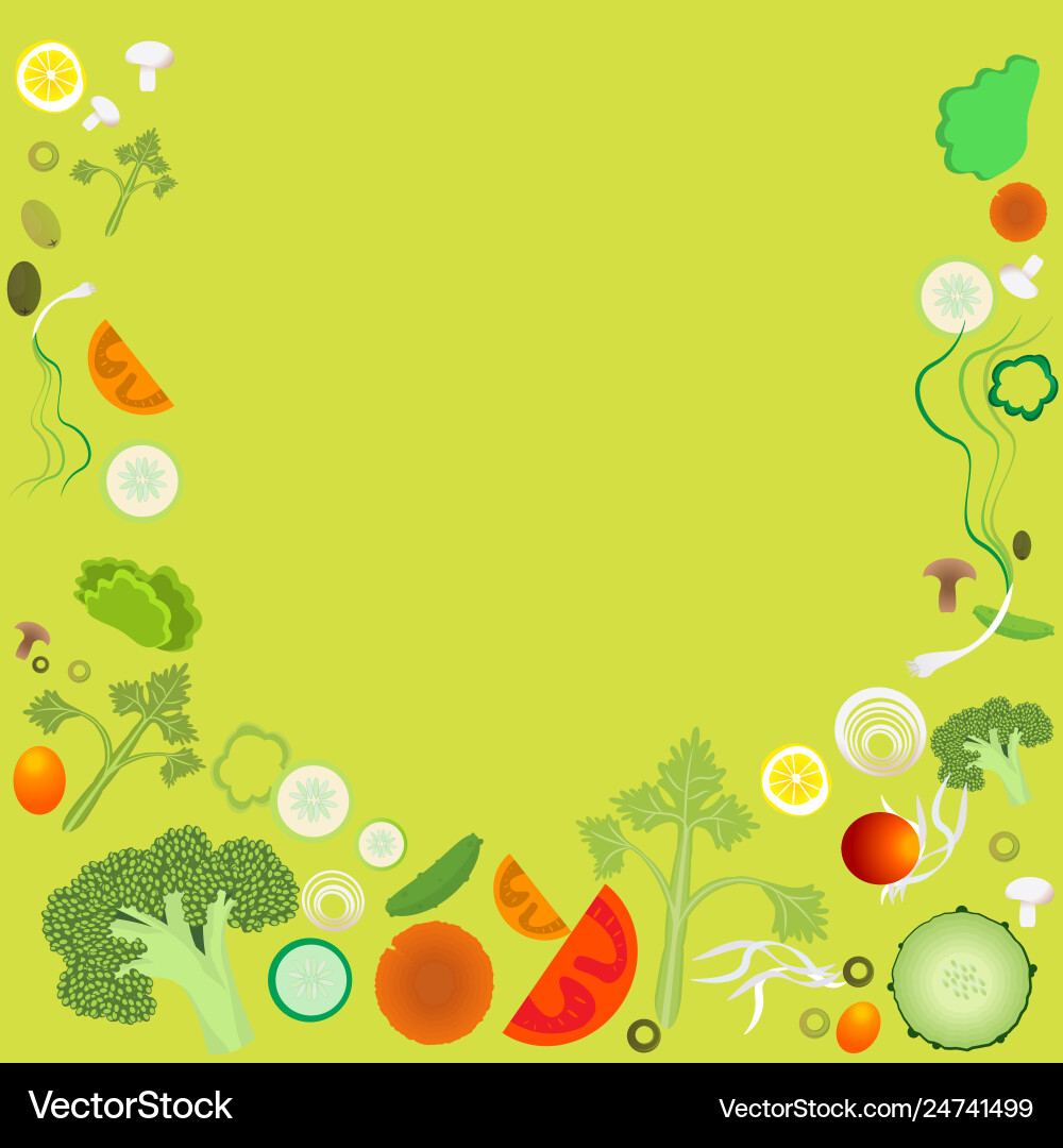 Vegetable pattern frame for web and print Vector Image