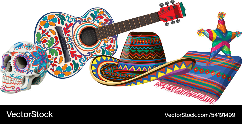 Vibrant symbols of mexican heritage and traditions Vibrant symbols of mexican heritage and traditions vector image