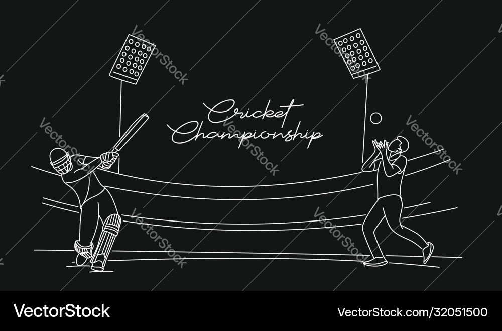 Abstract colorful pattern with batsman and bowler Vector Image
