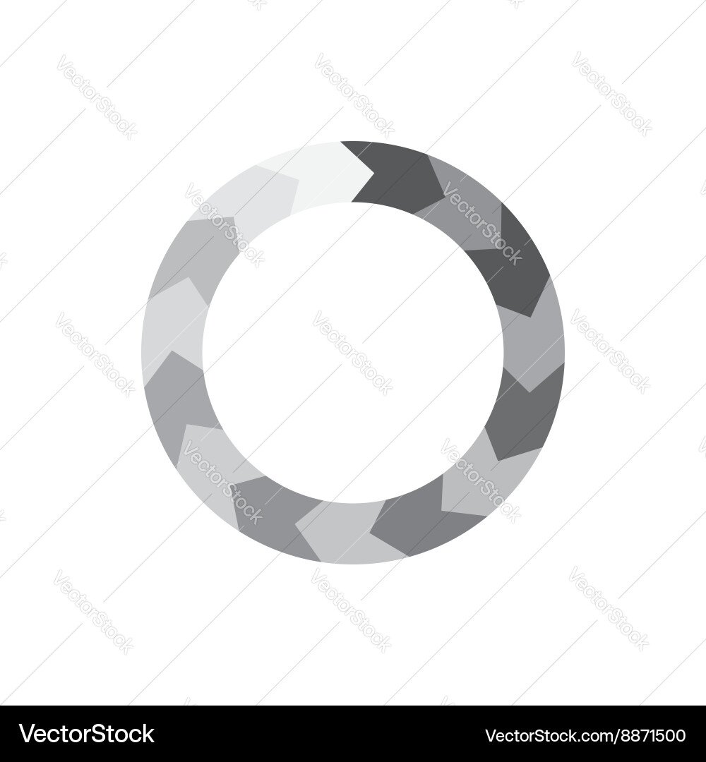 Abstract geometric circle of segment arrows icon vector image