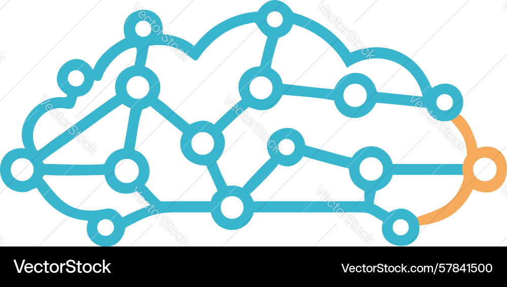Ai cloud intelligence cognitive computing vector image