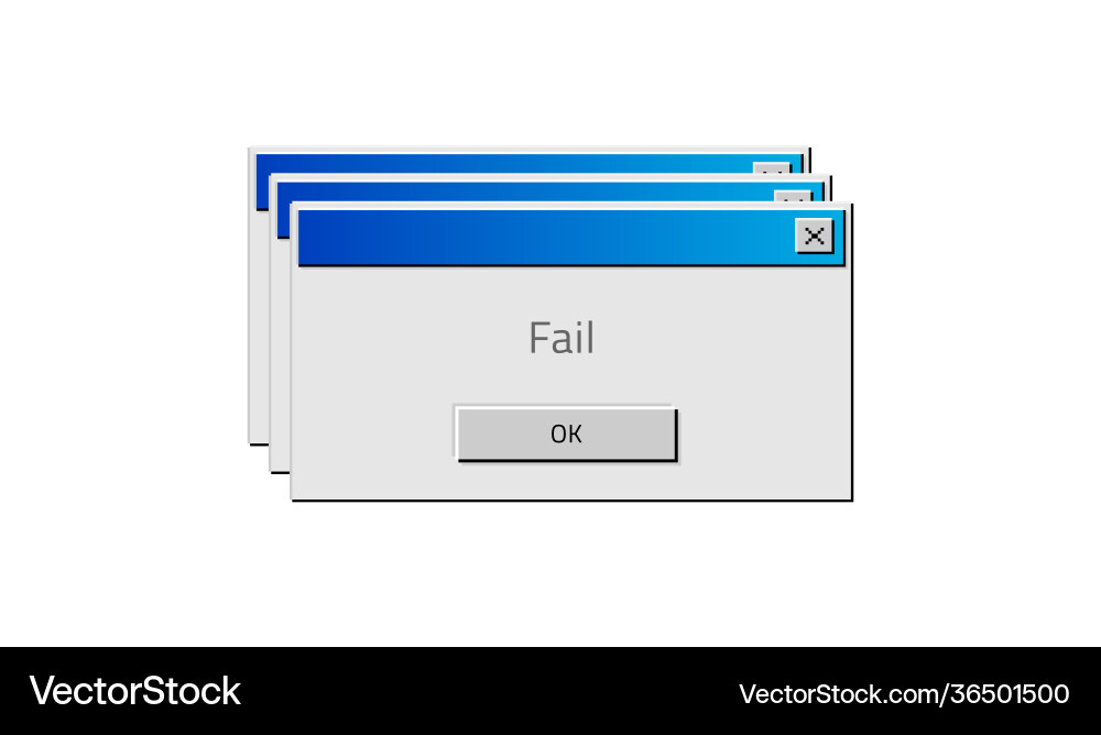 Alte Computer Fenster Popup scheitern Quadratrahmen Alte Computer Fenster Popup scheitern Quadratrahmen vektorbild