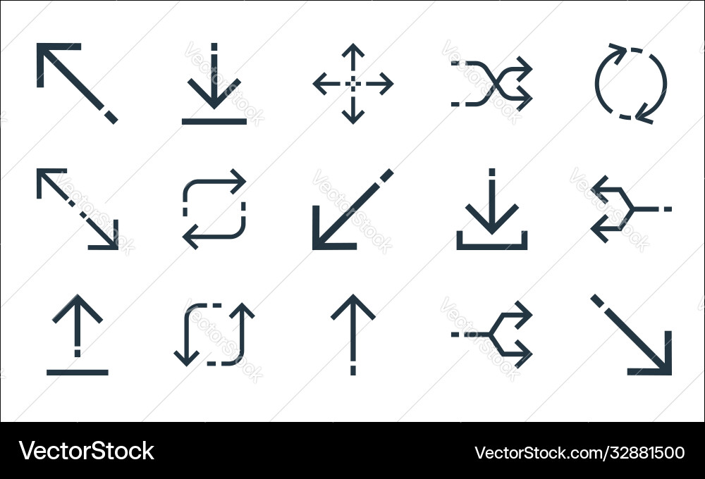 Arrows line icons linear set quality Vector Image