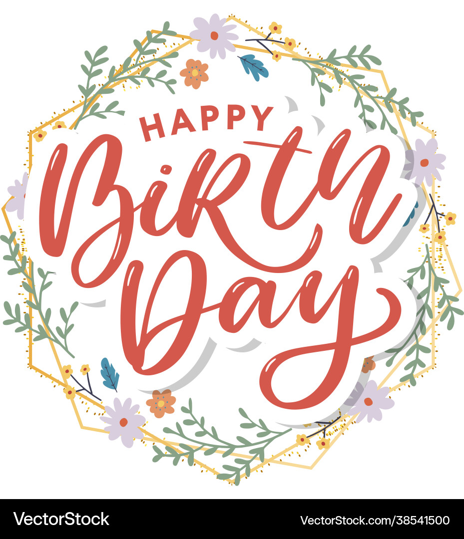 Beautiful happy birthday greeting card Beautiful happy birthday greeting card vector image