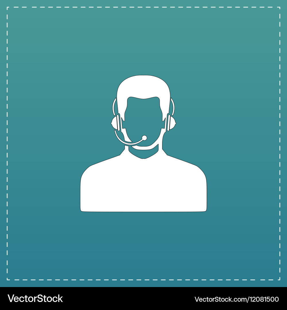 Call center operator with headset Vector Image