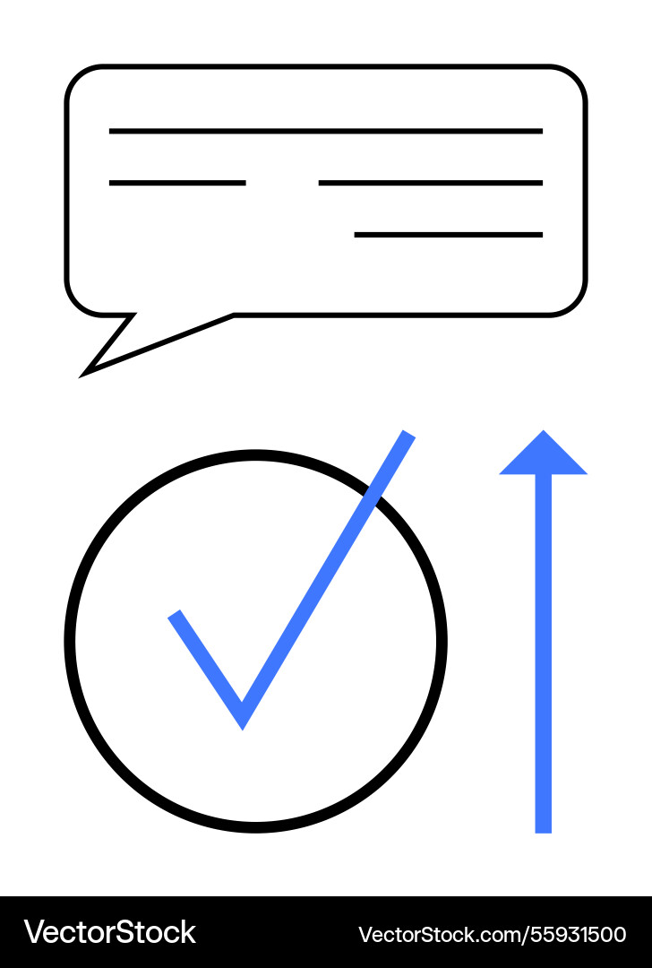 Communication validation and progress Communication validation and progress vector image