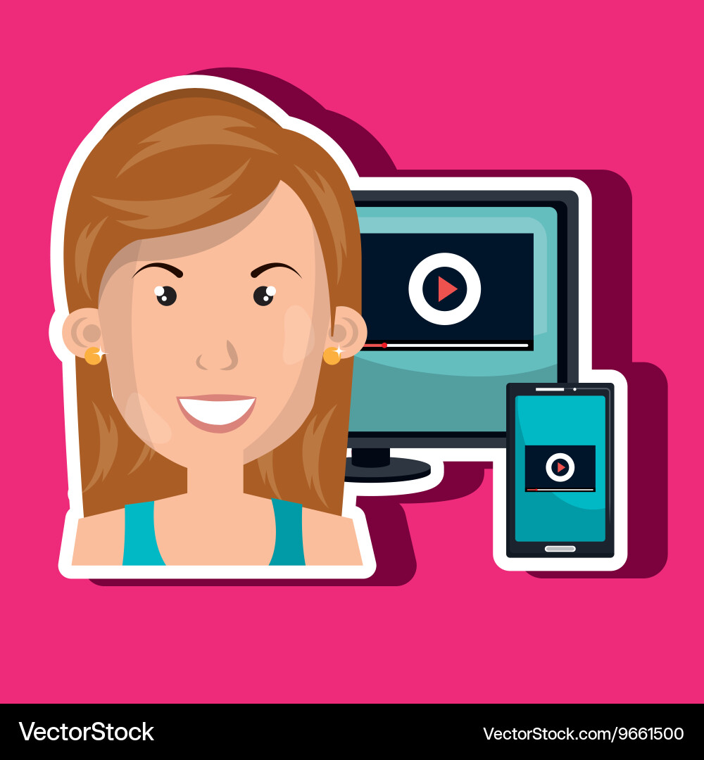 Computer user office isolated icon design vector image