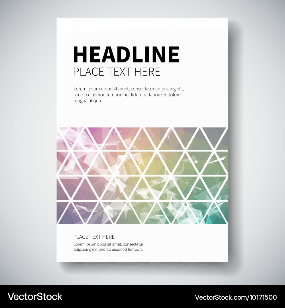 Cover design with abstract colorful triangulated vector image