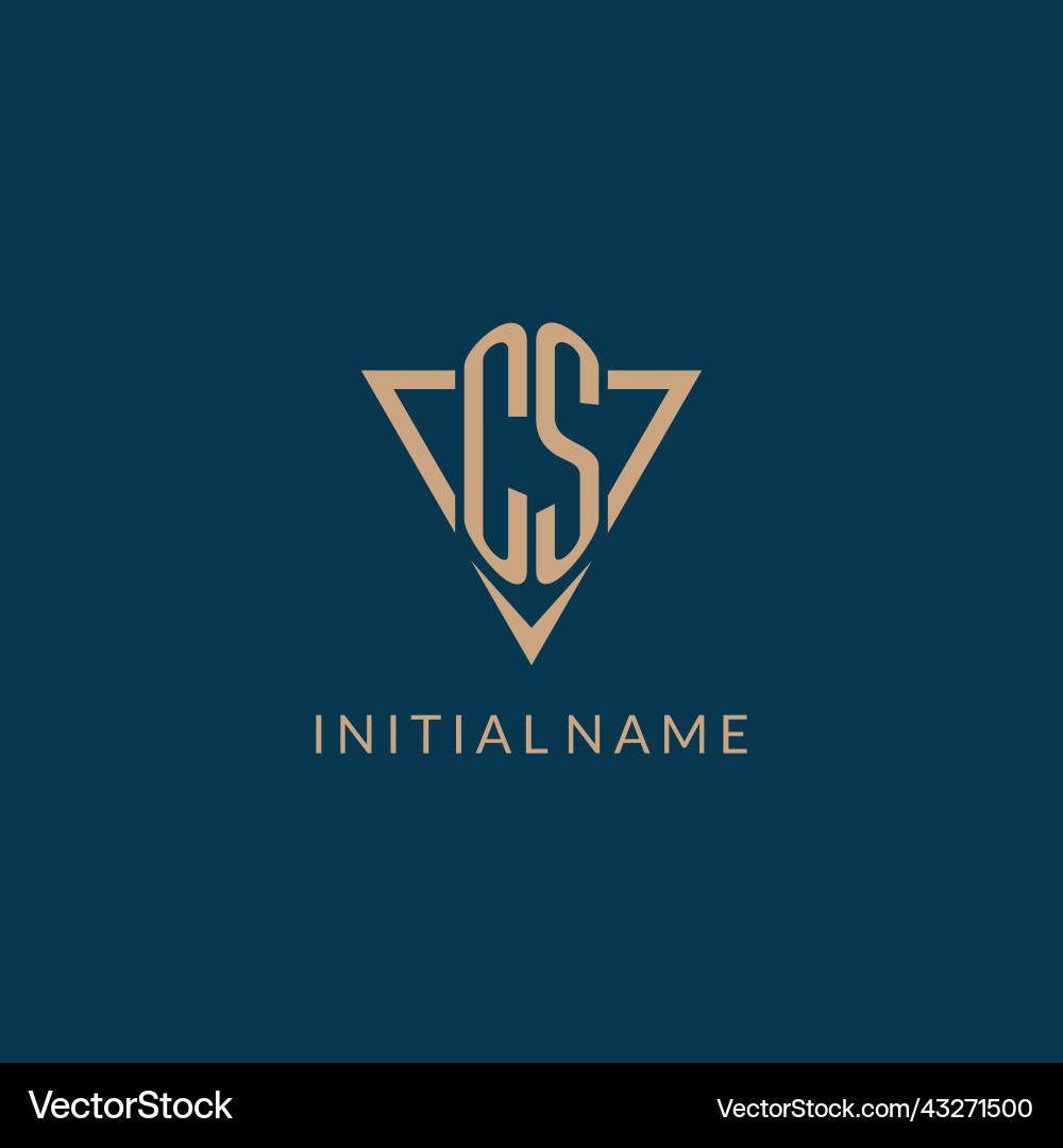 Cs logo initials triangle shape style creative Cs logo initials triangle shape style creative vector image