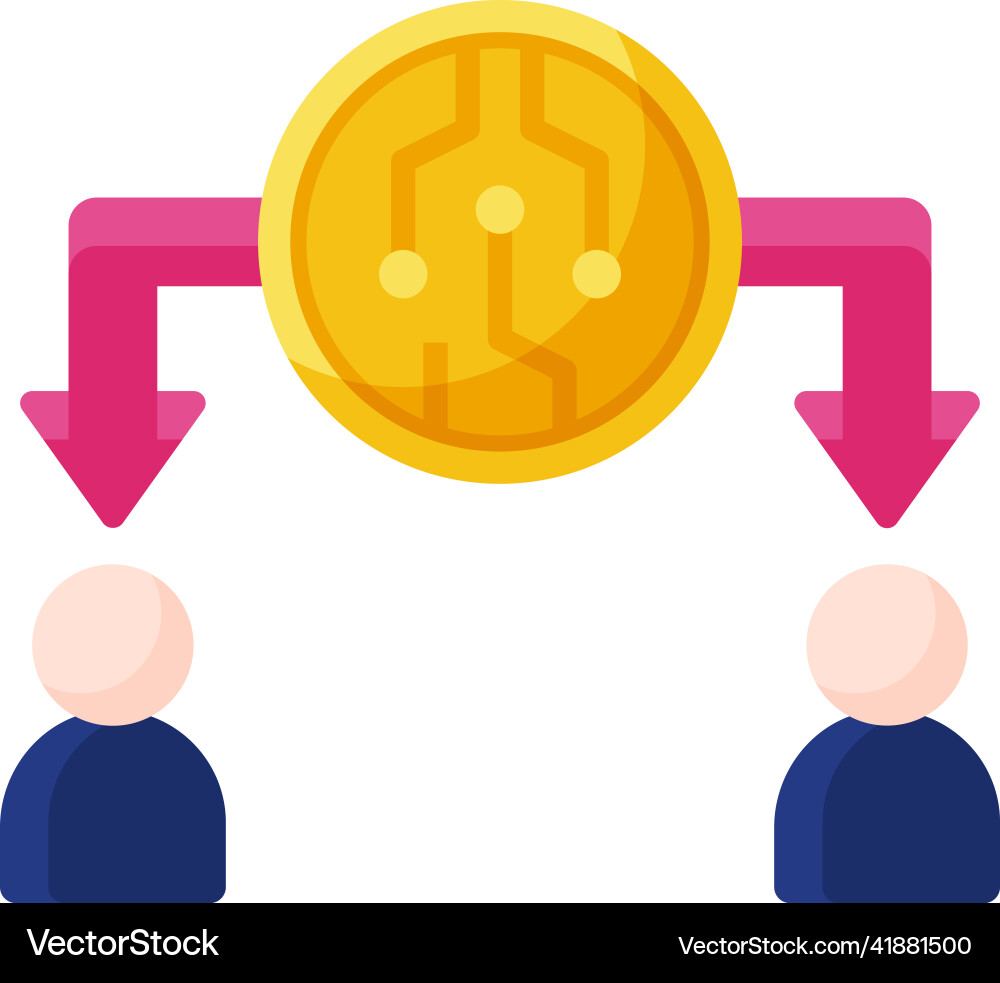 Double spending icon crypto related – Royalty-Free Vector | VectorStock