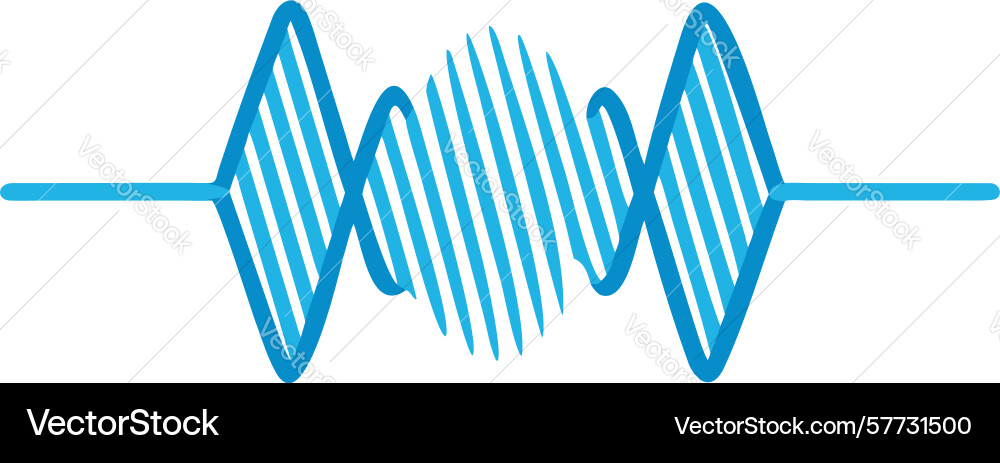 Dynamic blue abstract sound waveform design Vector Image