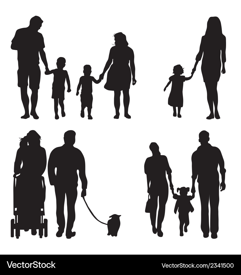 Family Silhouettes vector image