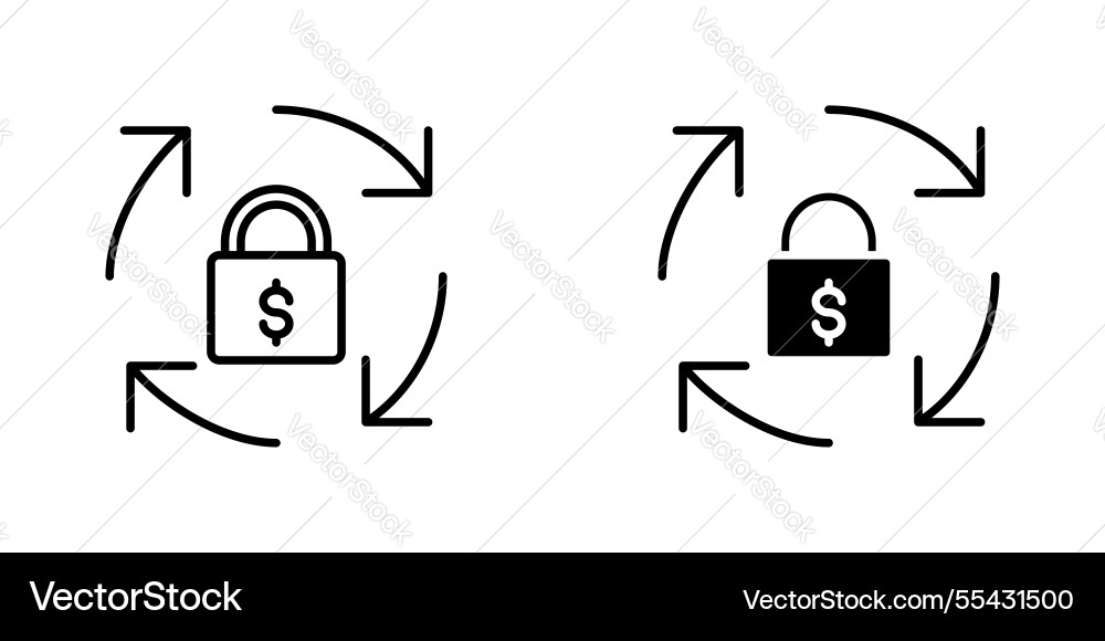 Fixed price icons set in filled and strokes vector image