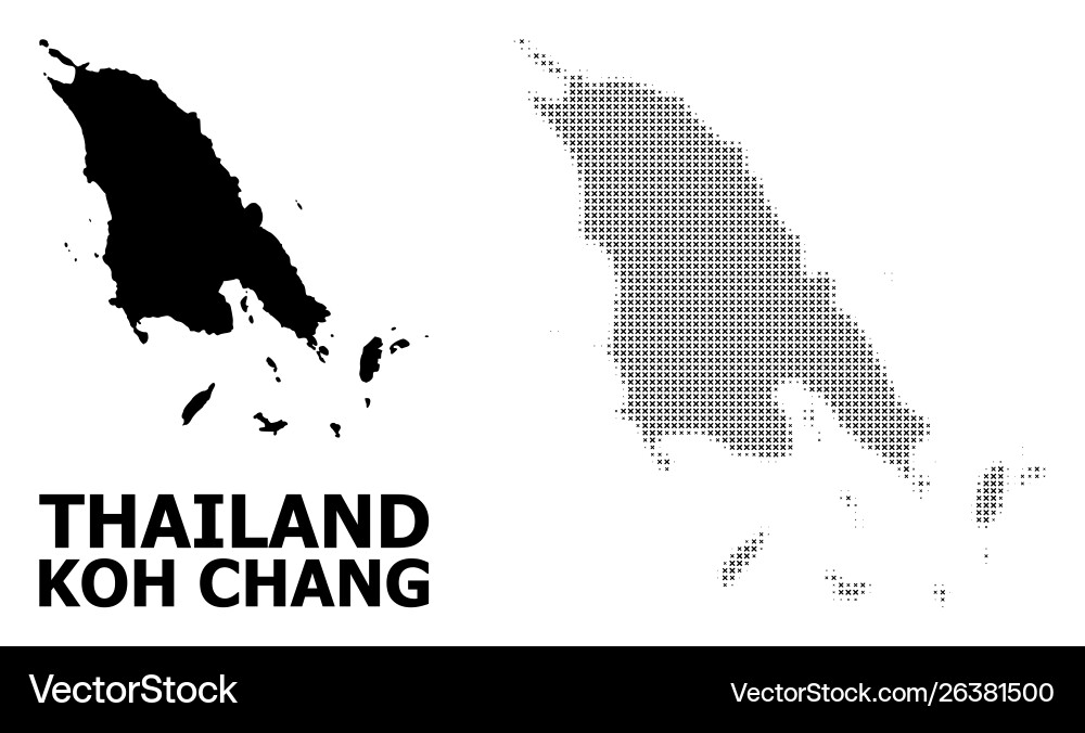 Halftone pattern and solid map koh chang Vector Image