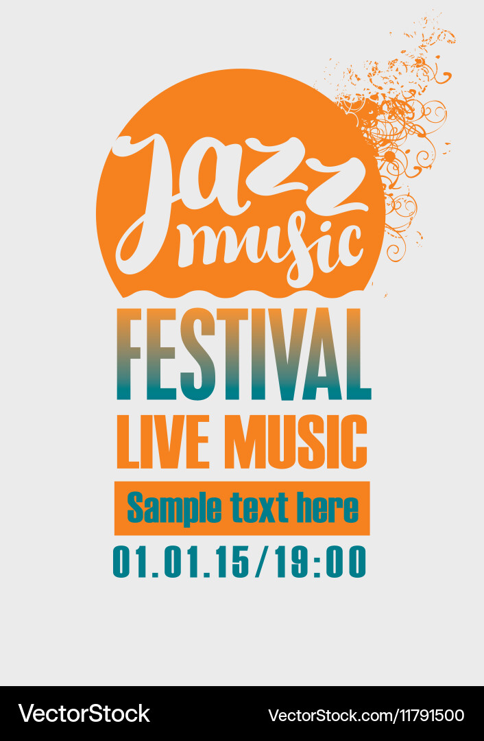 Jazz Festival Poster Vektorbild