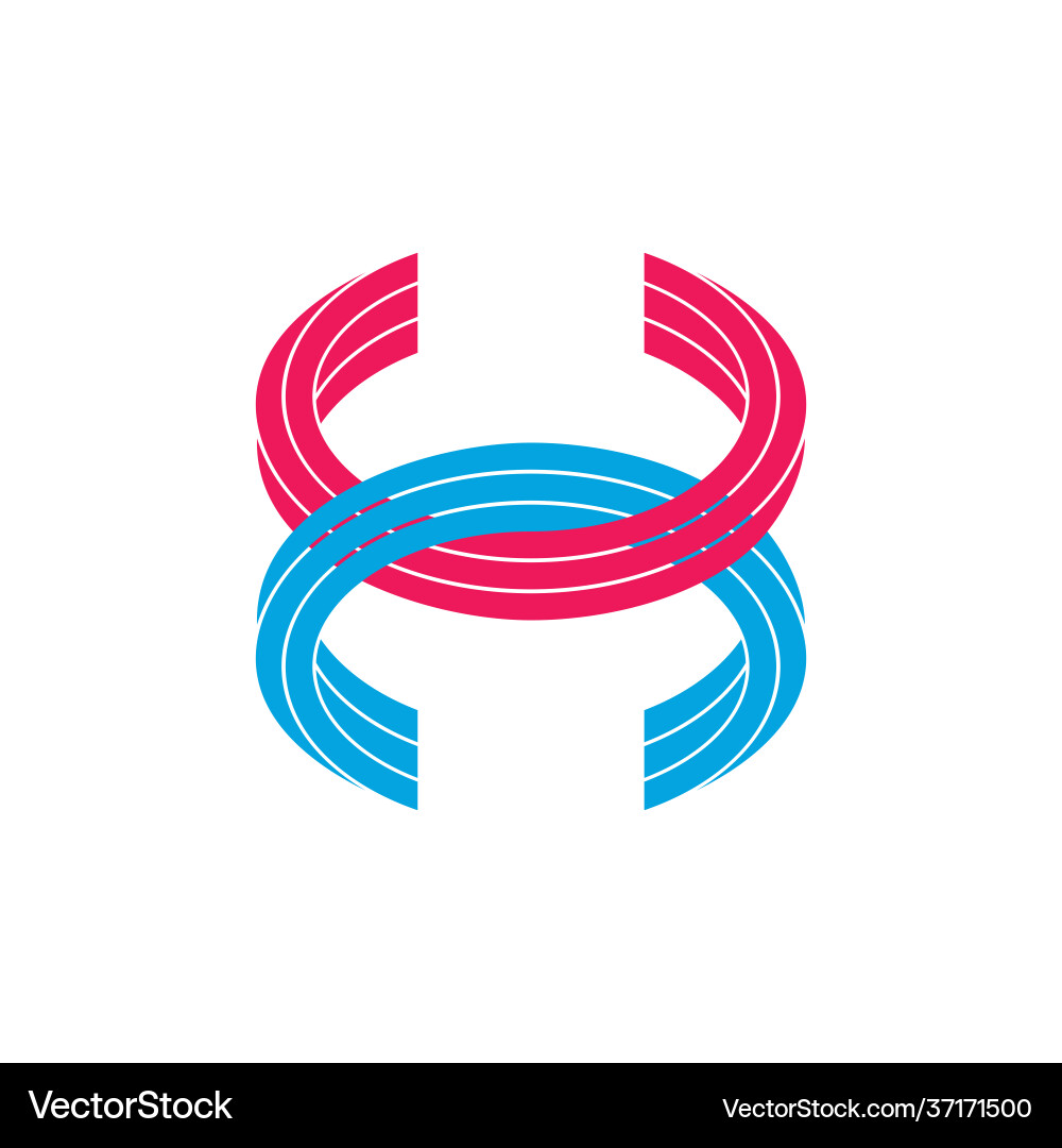 Linked Circle HC Logo Vector Image
