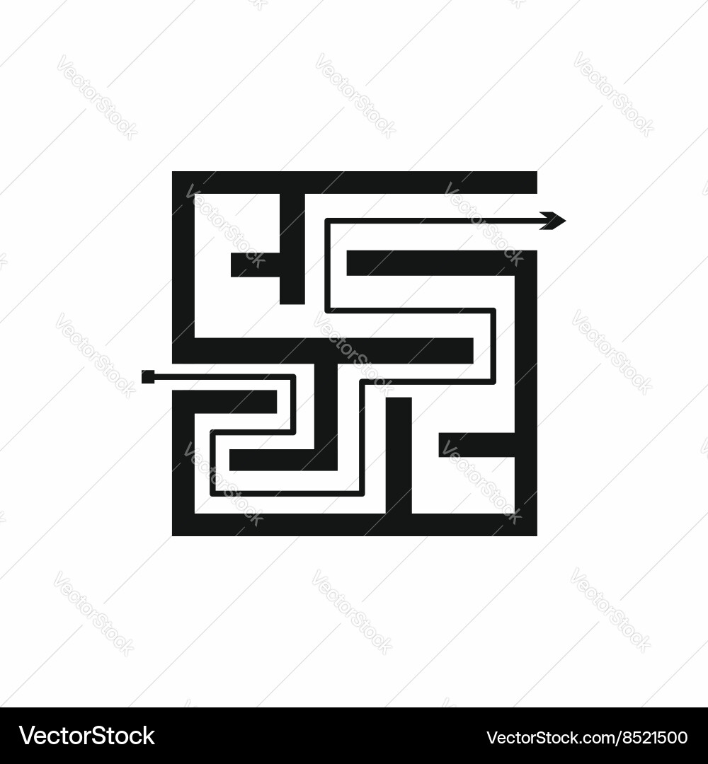 Maze Icon - Linear Path vector image