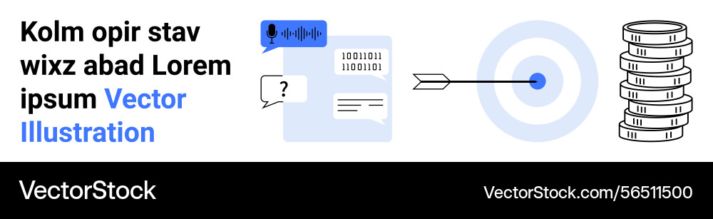 Message exchange analysis and target achievement Message exchange analysis and target achievement vector image
