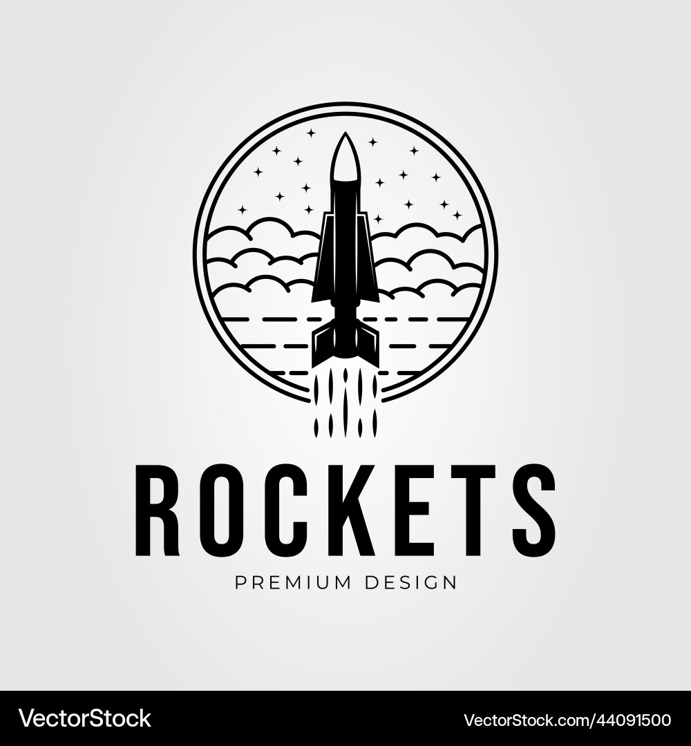 Missile or torpedo rocket launch logo design Missile or torpedo rocket launch logo design vector image
