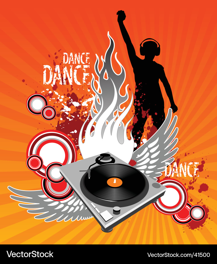 Modern Turntable with Wings Vector Image