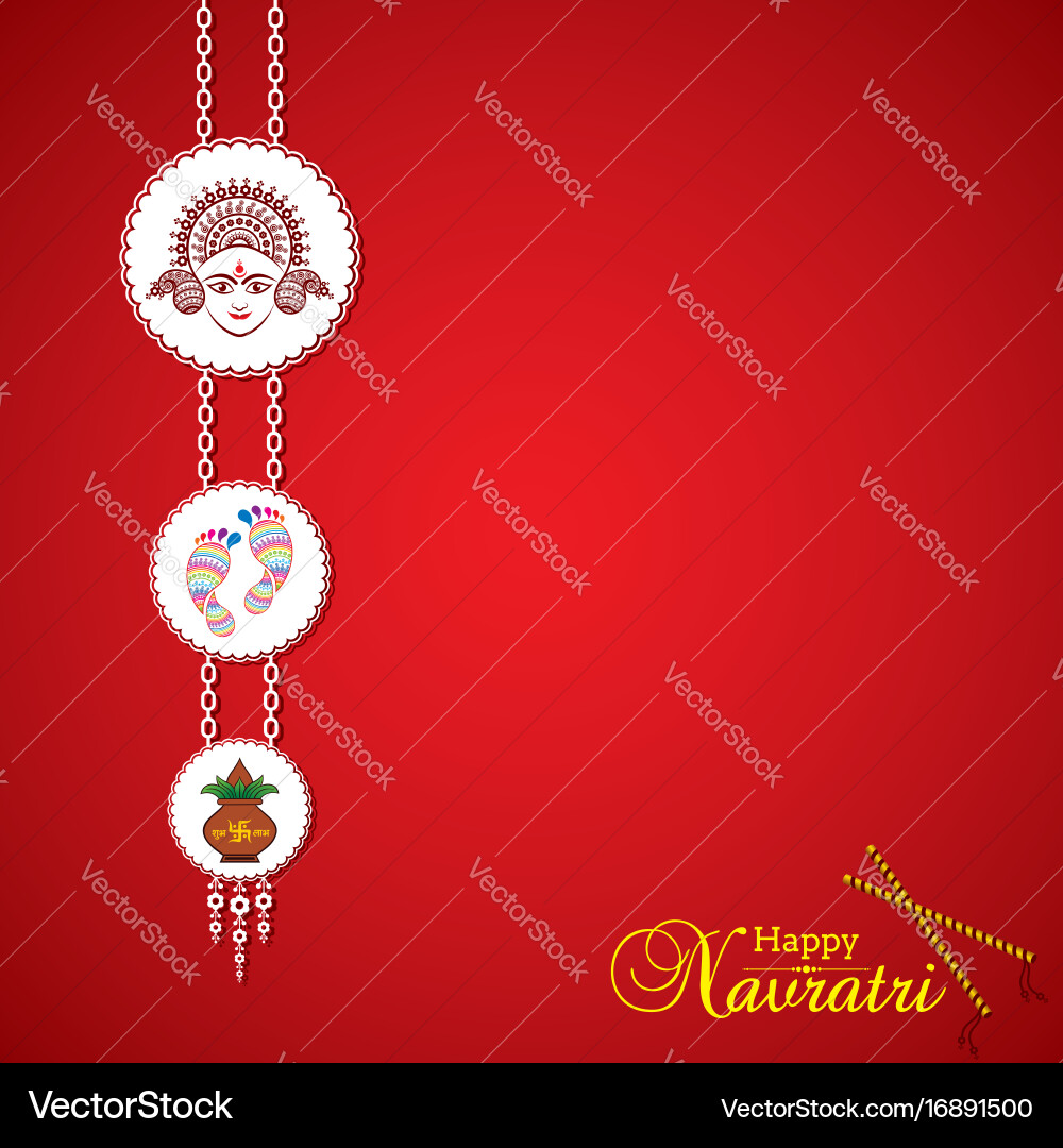 Navratri utsav greeting card vector image