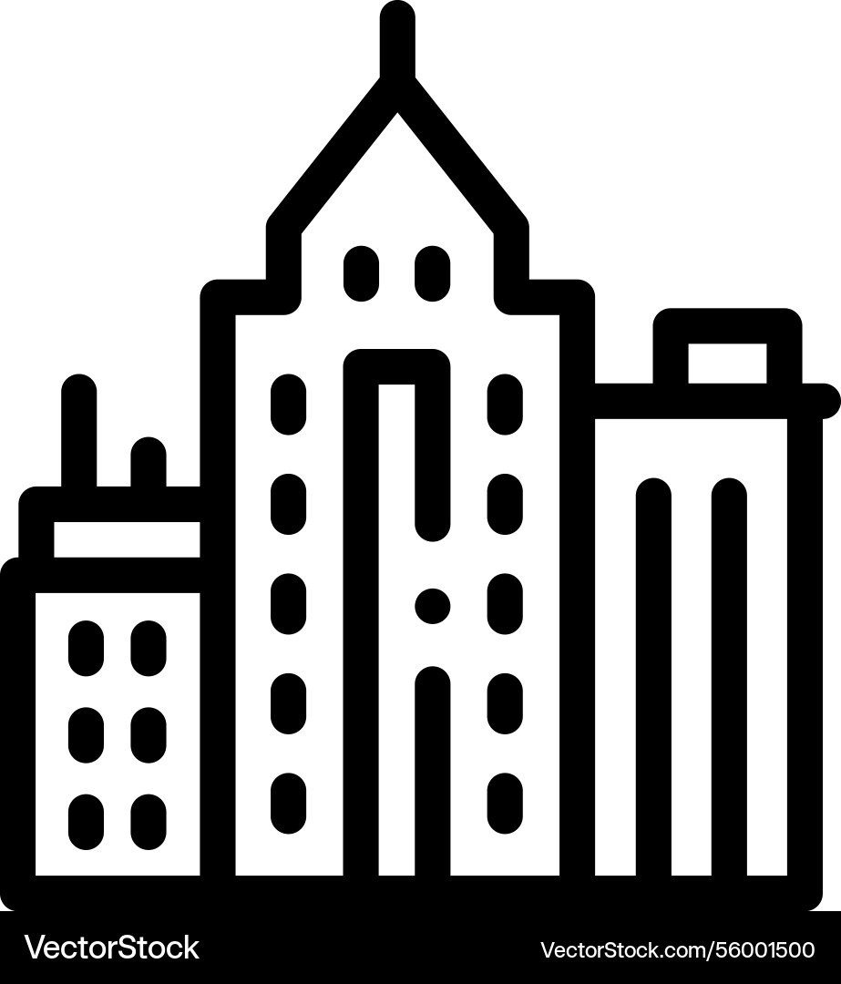 Office icon thin linear style design isolated Office icon thin linear style design isolated vector image