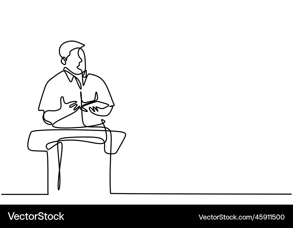 One continuous single line drawn character One continuous single line drawn character Vector Image