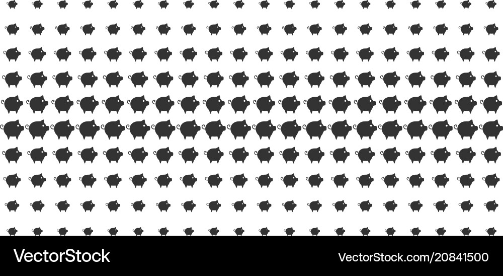 Piggy shape halftone array vector image