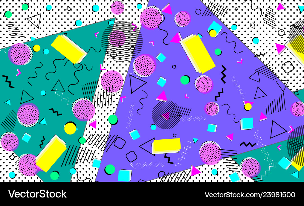 Pop art color background memphis pattern Pop art color background memphis pattern vector image