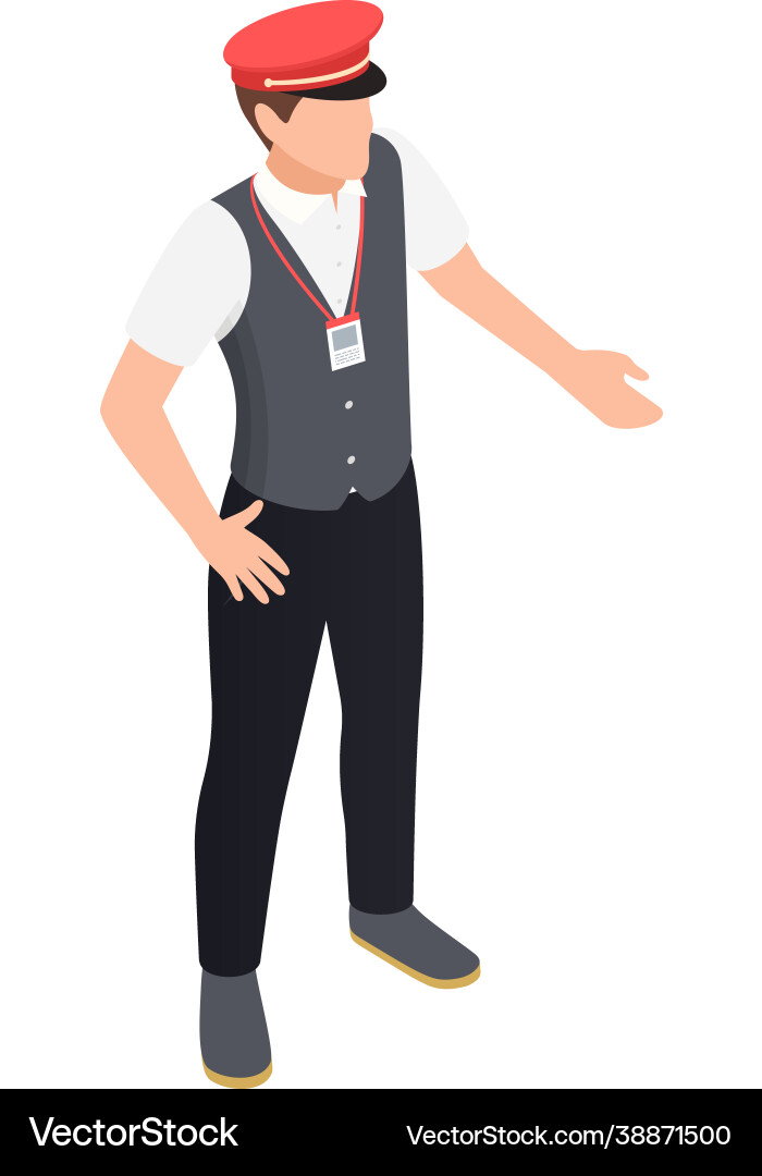Railroader isometric icon Railroader isometric icon Vector Image