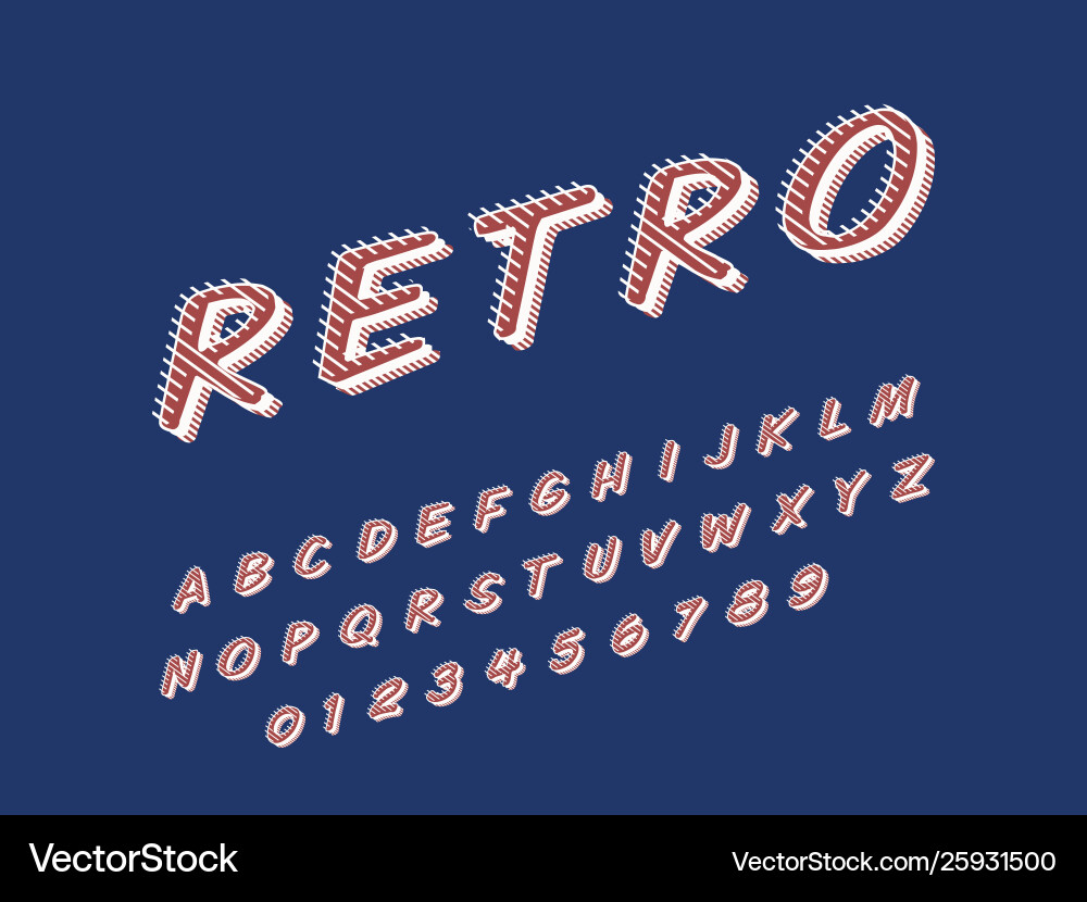 Retro font and alphabet stock Retro font and alphabet stock vector image