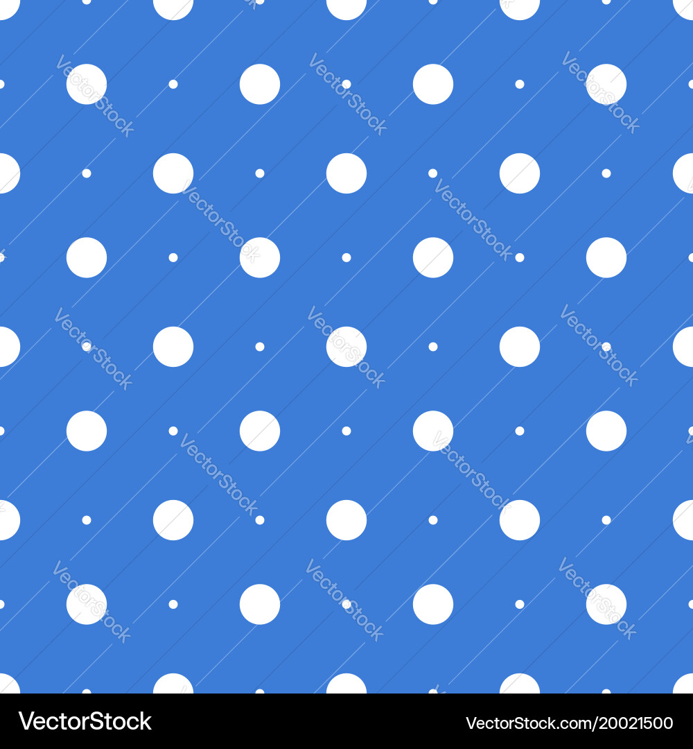 Seamless dots pattern on blue background vector image