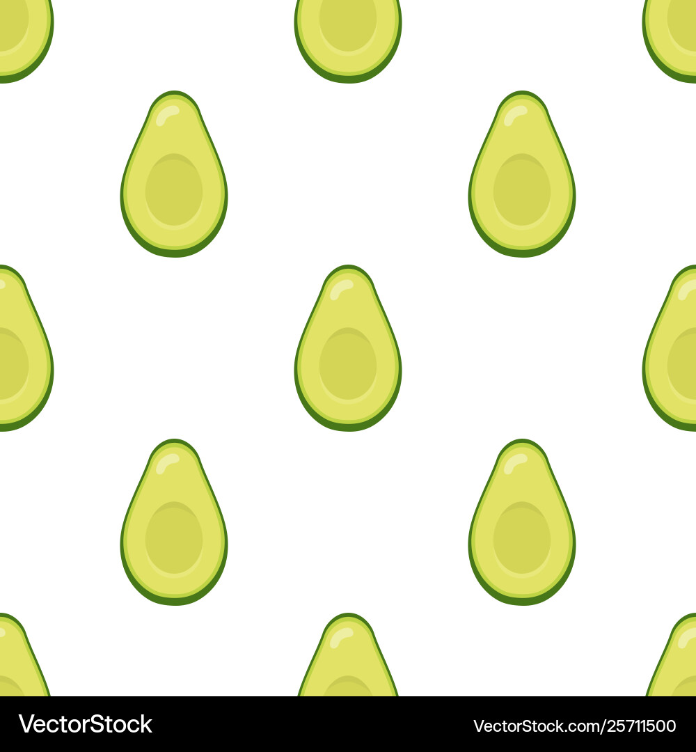 Seamless pattern with fresh half avocado isolated Seamless pattern with fresh half avocado isolated Vector Image