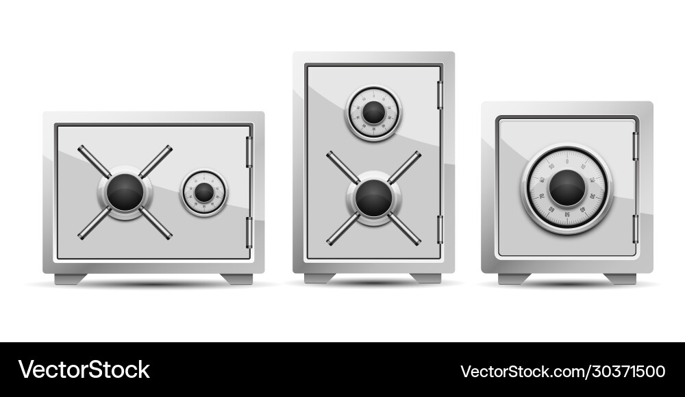 Secure Safe Box Set Vector Image