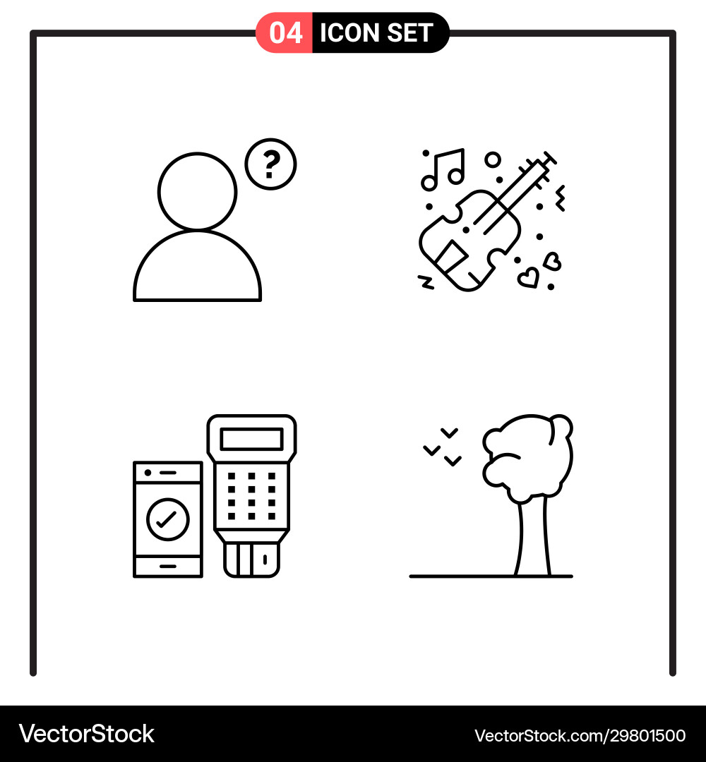 Set 4 line style icons for web and mobile Vector Image