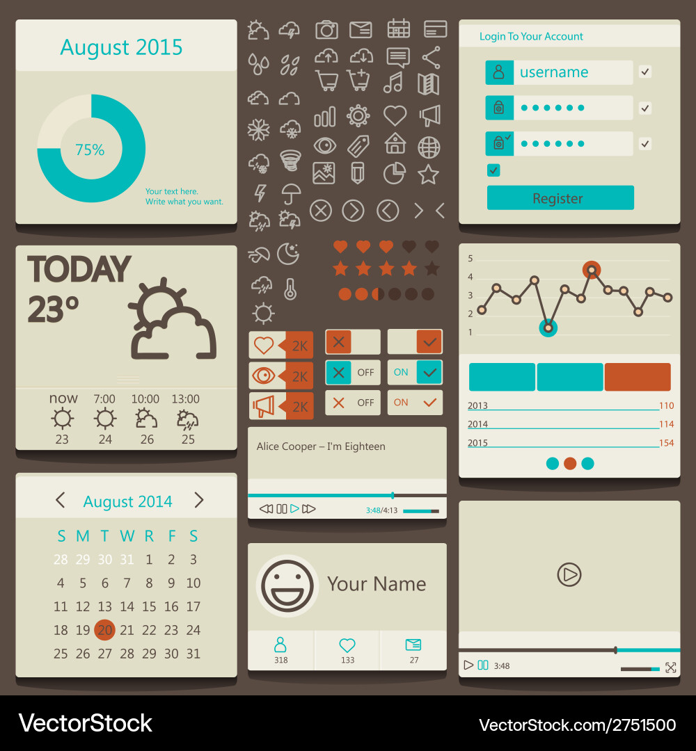 Set elements used for user interface Vector Image
