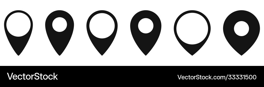 Set location icons in flat style Set location icons in flat style vector image