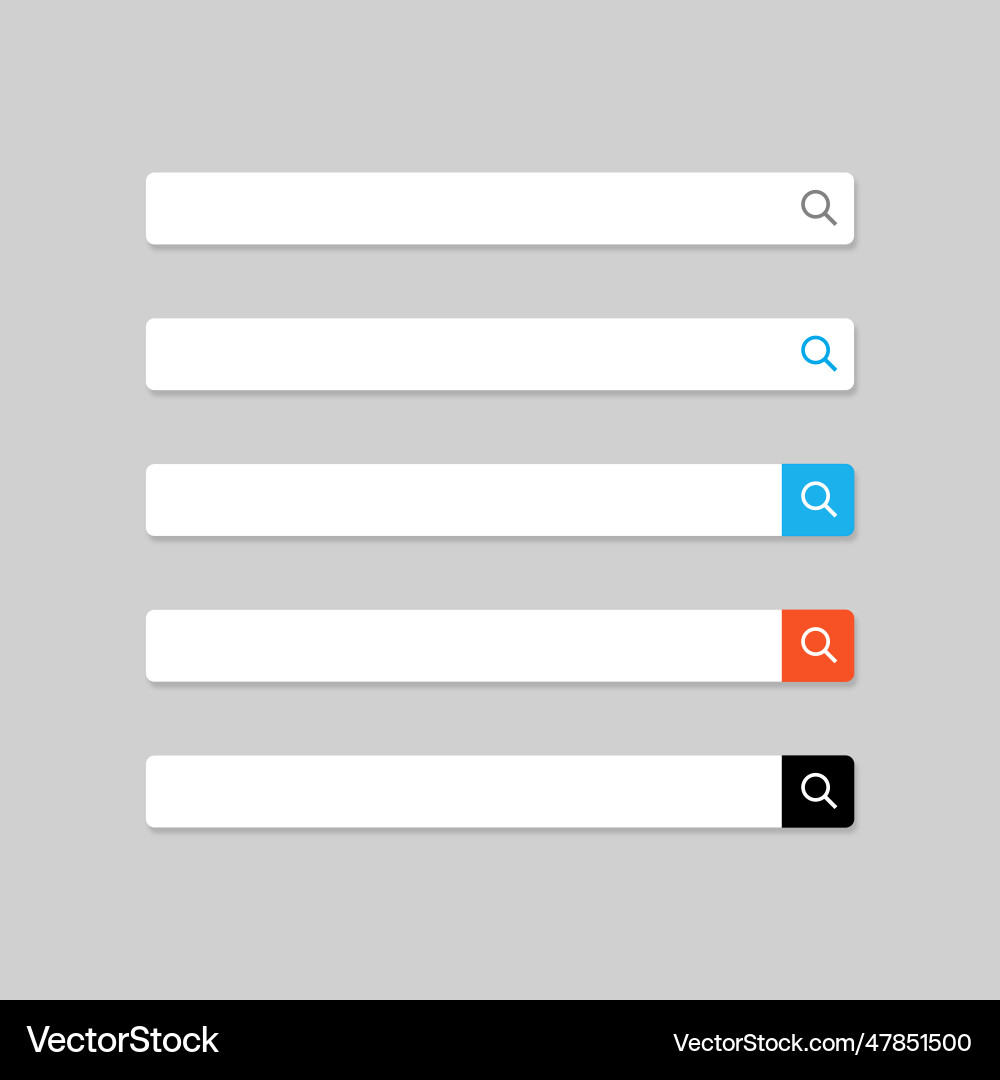 Simple search bar set rounded rectangle Vector Image