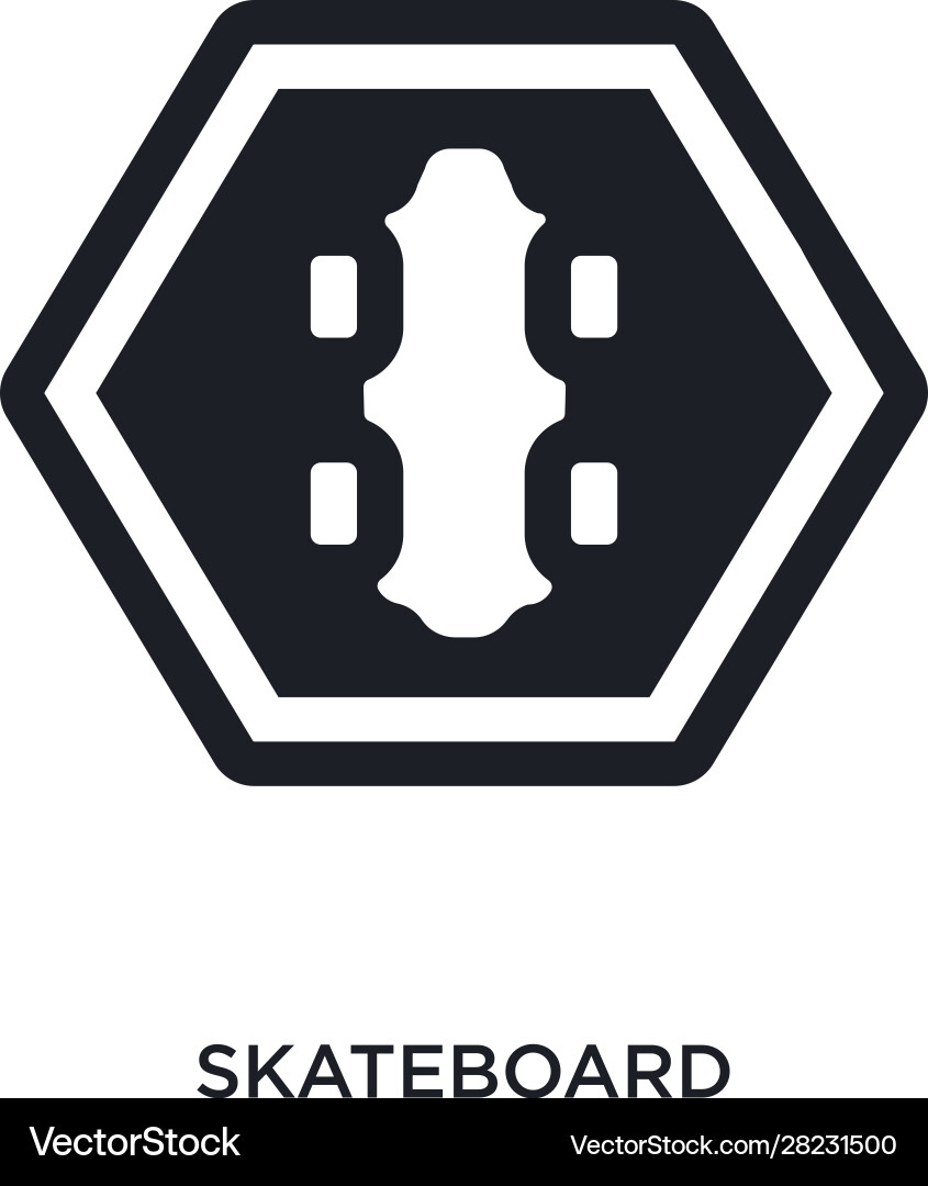 Skateboard isolated icon simple element from vector image