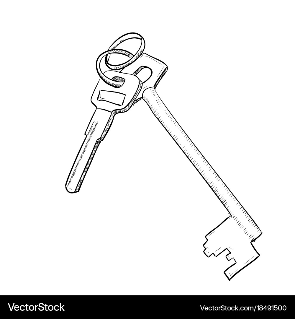 Sketch of keys Vector Image