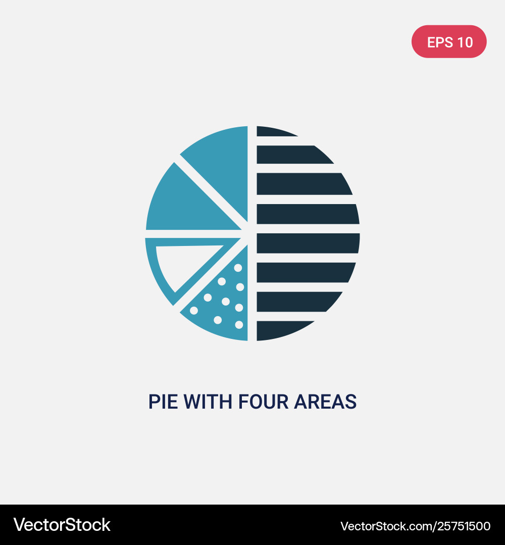 Two color pie with four areas icon from user Two color pie with four areas icon from user vector image